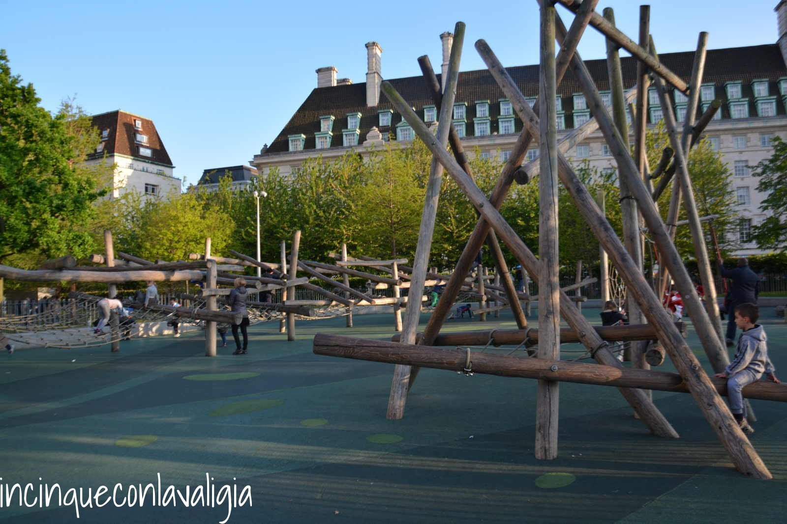 Parco giochi a Southbank Londra con bambini
