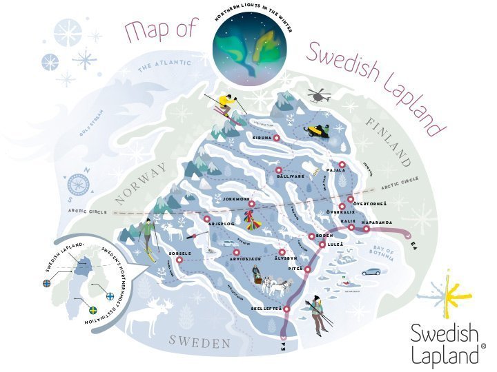 Mappa della Lapponia Svedese