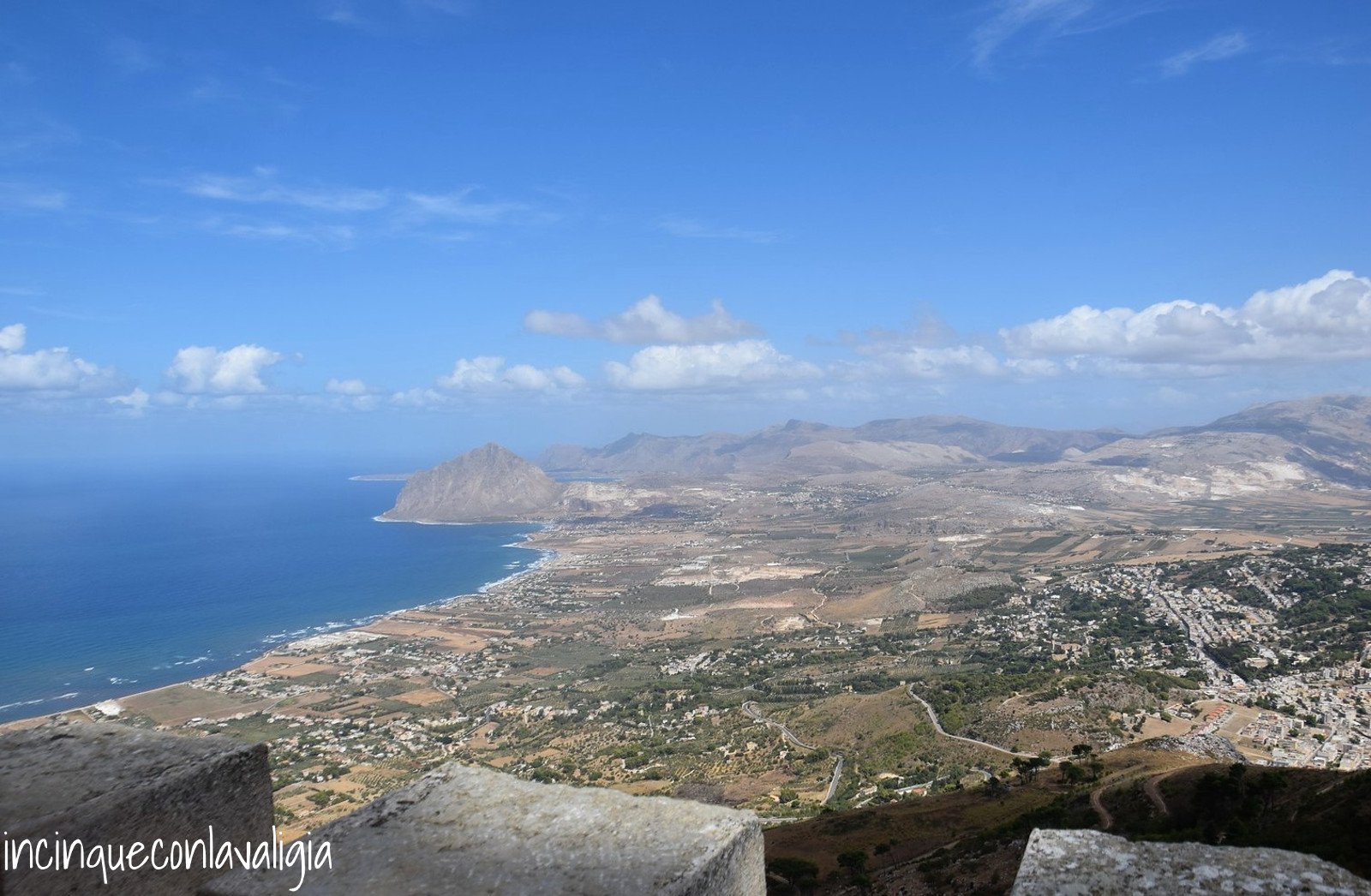 Vista dall'alto da Erice Panorama da Erice in Sicilia