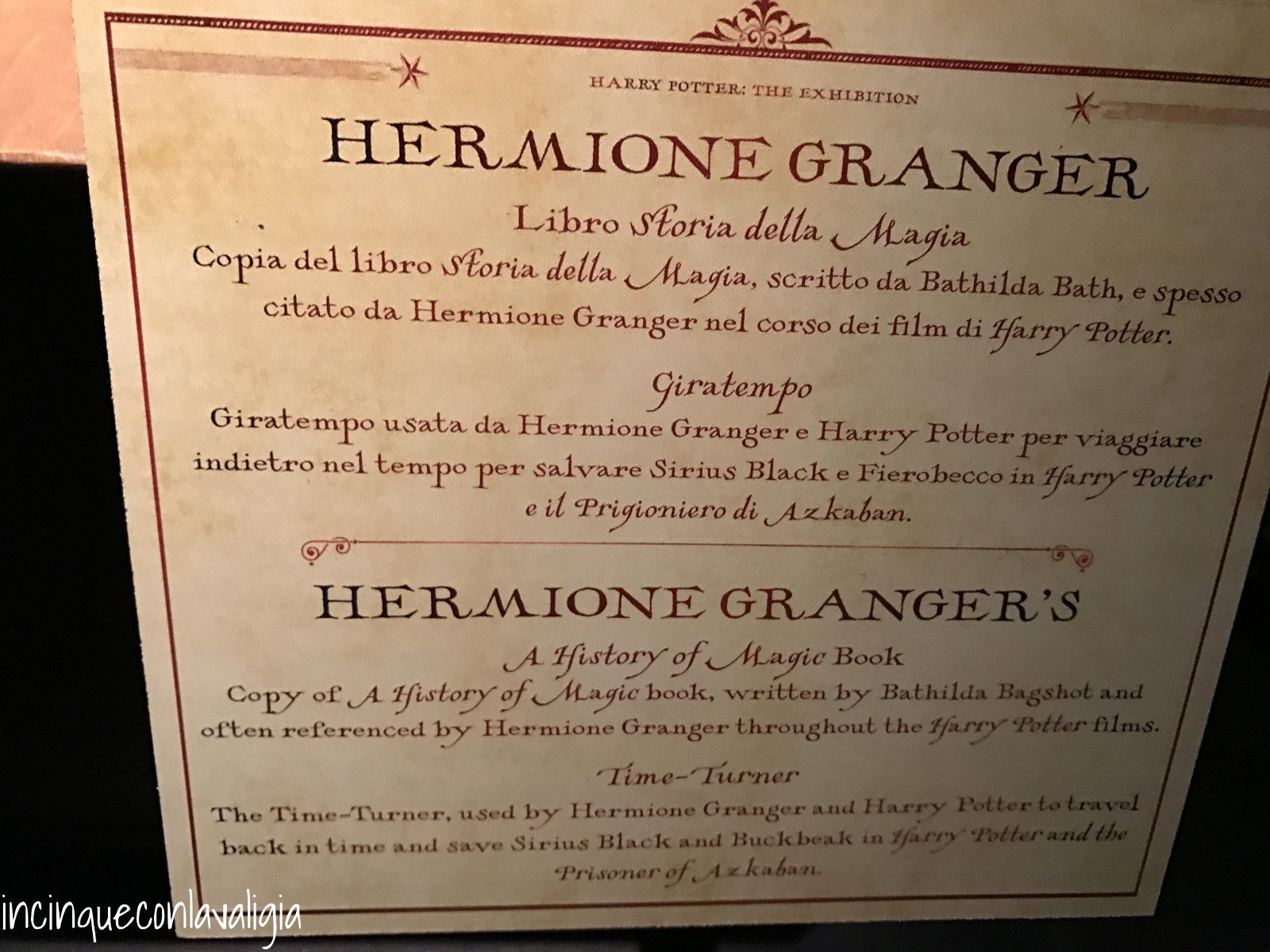 Giratempo di Hermione Mostra di Harry Potter a Milano
