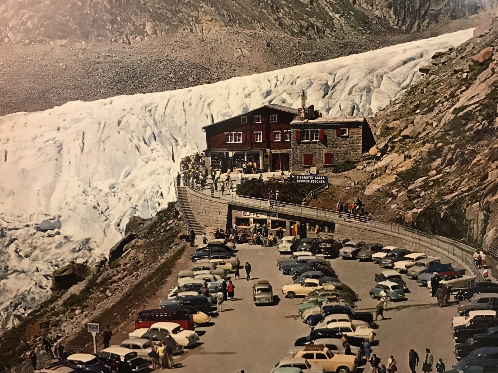 Foto d'epoca ghiacciaio del Rodano Foto d'epoca del ghiacciaio del Rodano
