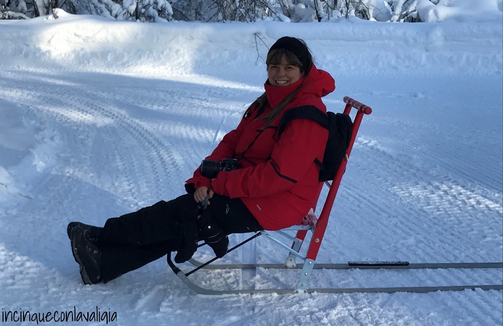 Lantliv Lodge in inverno slitta Lantliv Lodge