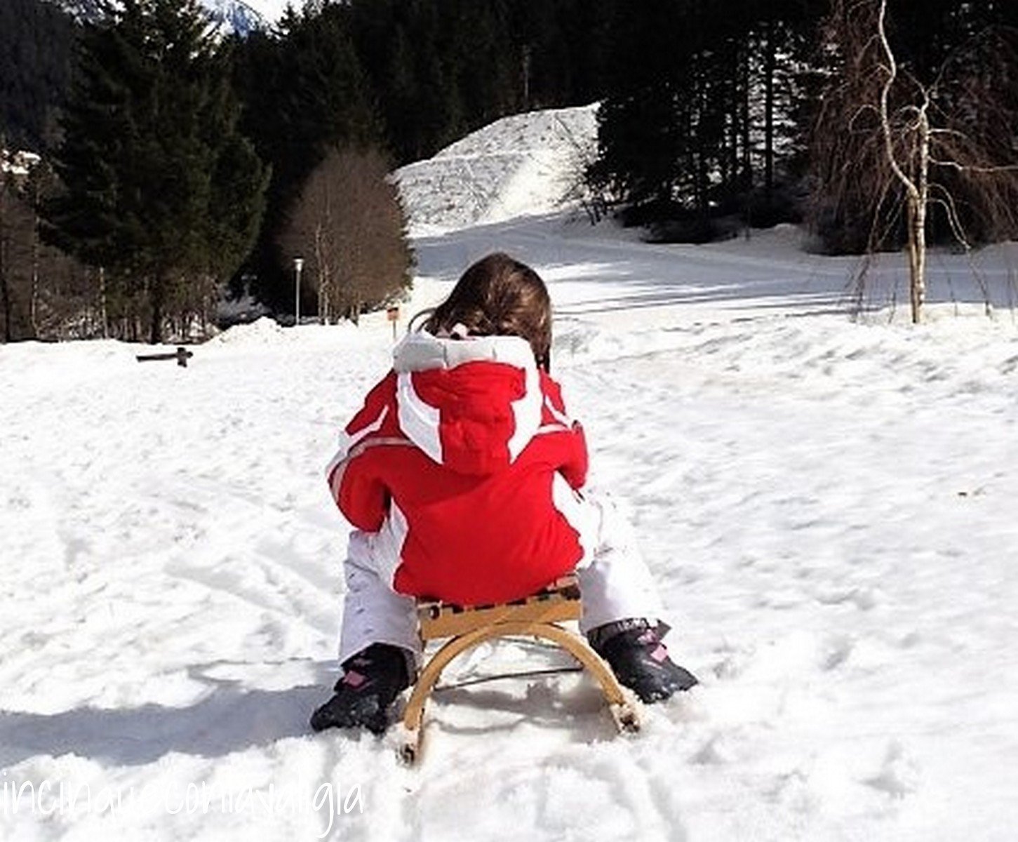 Discese con la slitta in Val di Fleres Con la slitta in Val di Fleres