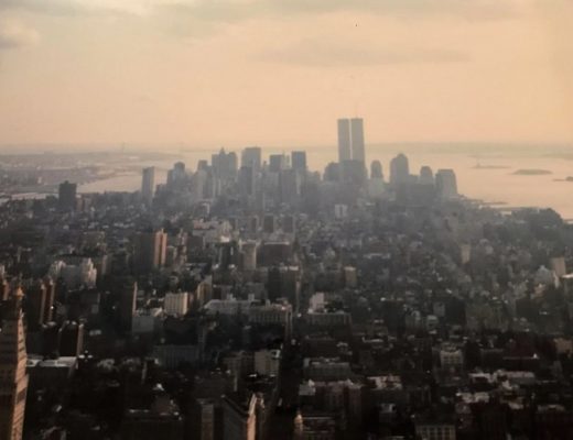 New York foto vintage con le Torri Gemelle