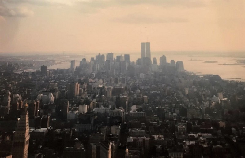 New York foto vintage con le Torri Gemelle