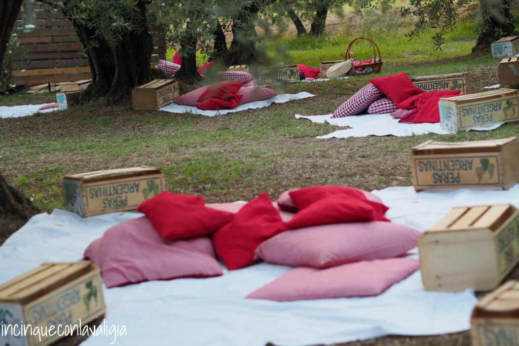 Allestimento picnic molto suggestivo Allestimento picnic