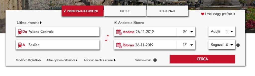 Promo mercatini Biglietti Treno
