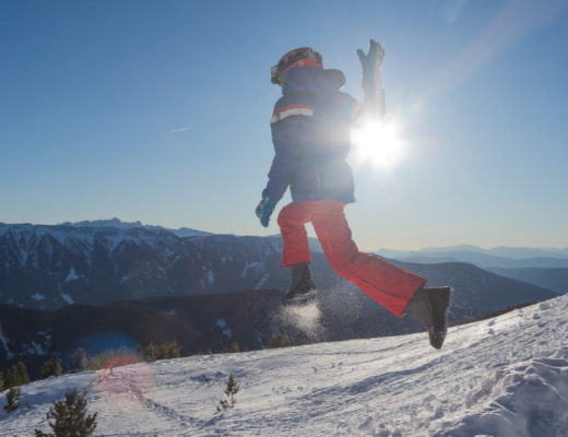 Rifugio Rossalm in inverno con bambini