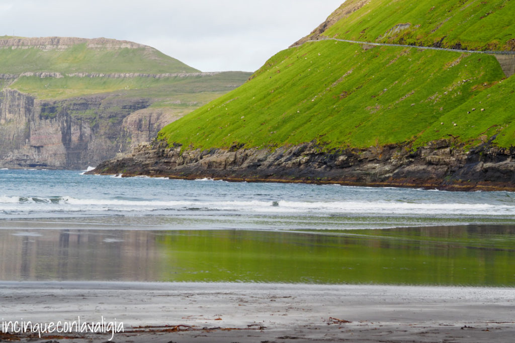 Spiaggia di Tjørnuvík alle Isole Faroe Spiaggia Tjornuvik Isole Faroe