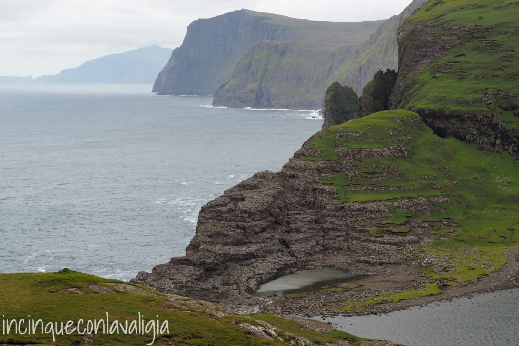 Il lago Leitisvatn e il mare Lago Leitisvatn e il mare