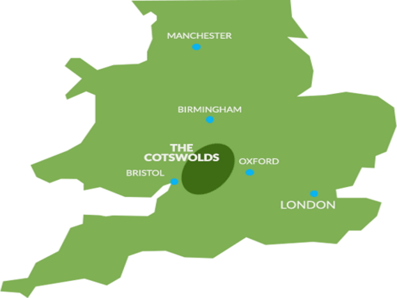 Mappa delle Cotswolds Mappa delle Cotswolds
