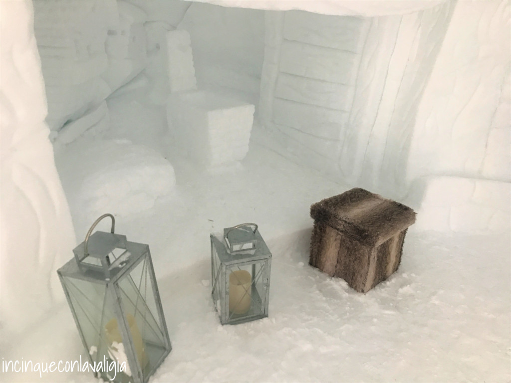 L'interno dell'igloo al Presena
